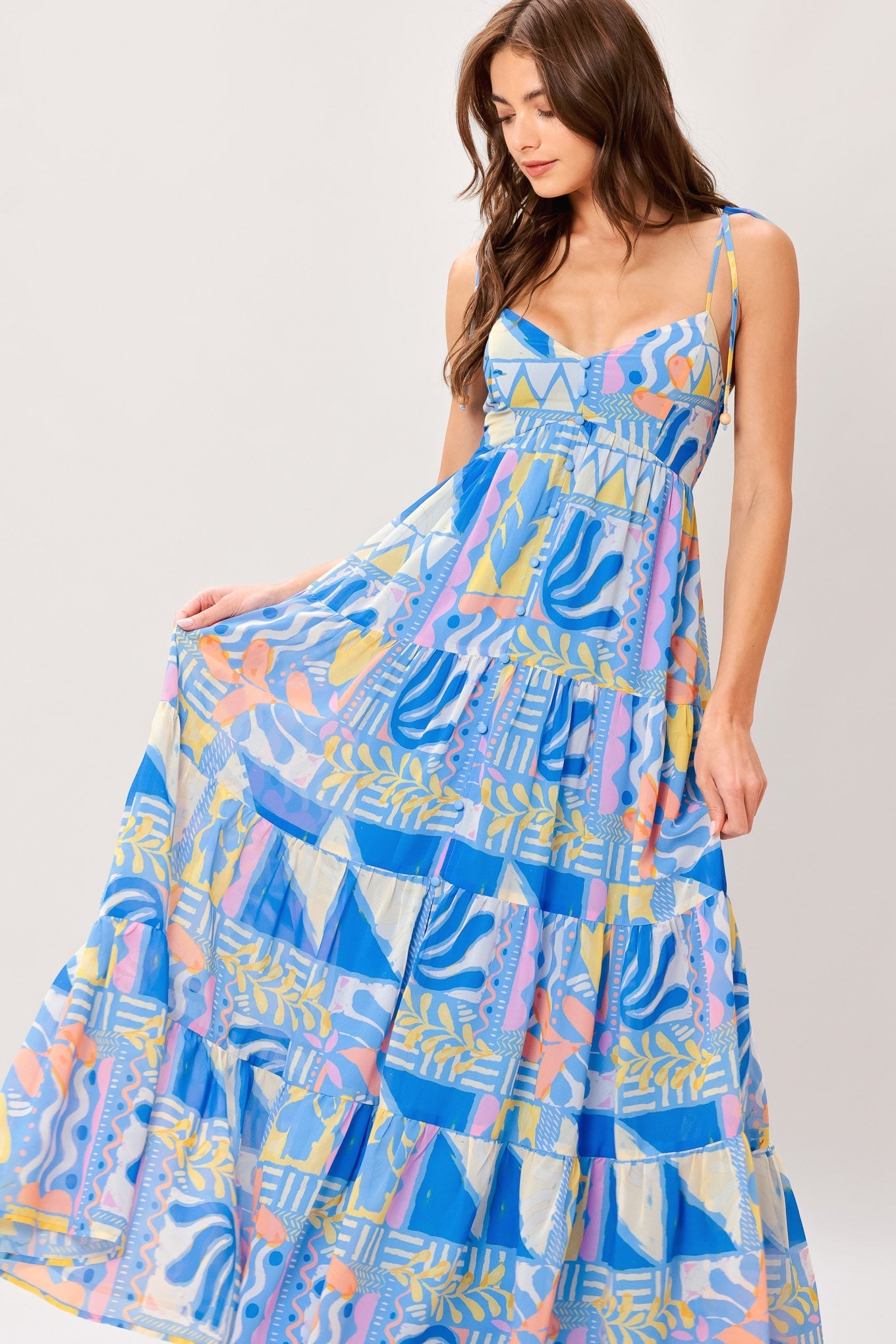 SEASIDE LOVE FLOW WOVEN MAXI DRESS Flying Tomato