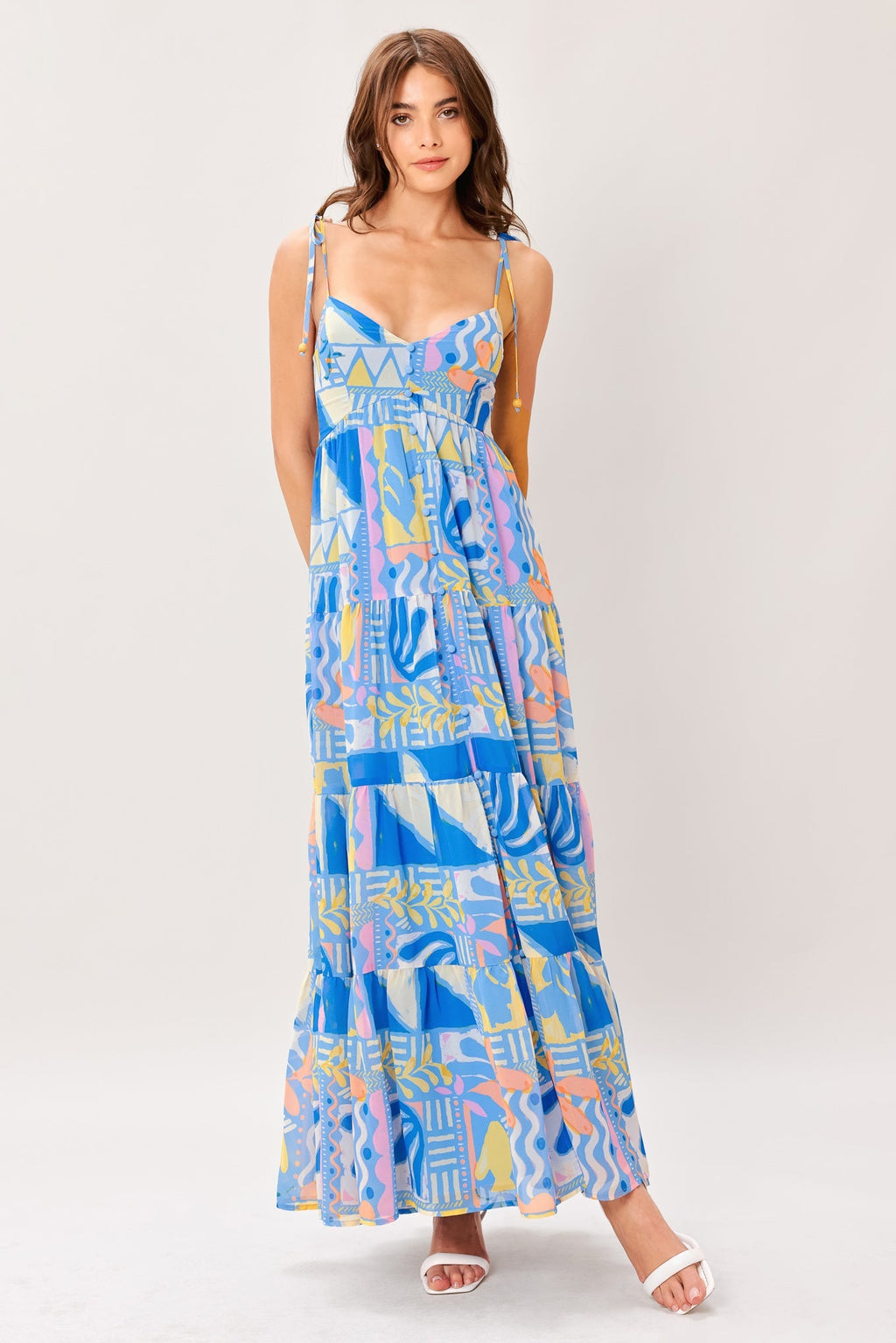 SEASIDE LOVE FLOW WOVEN MAXI DRESS Flying Tomato