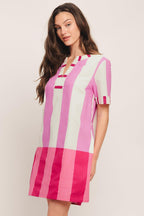 FRESH PINK WOVEN MINI DRESS Flying Tomato