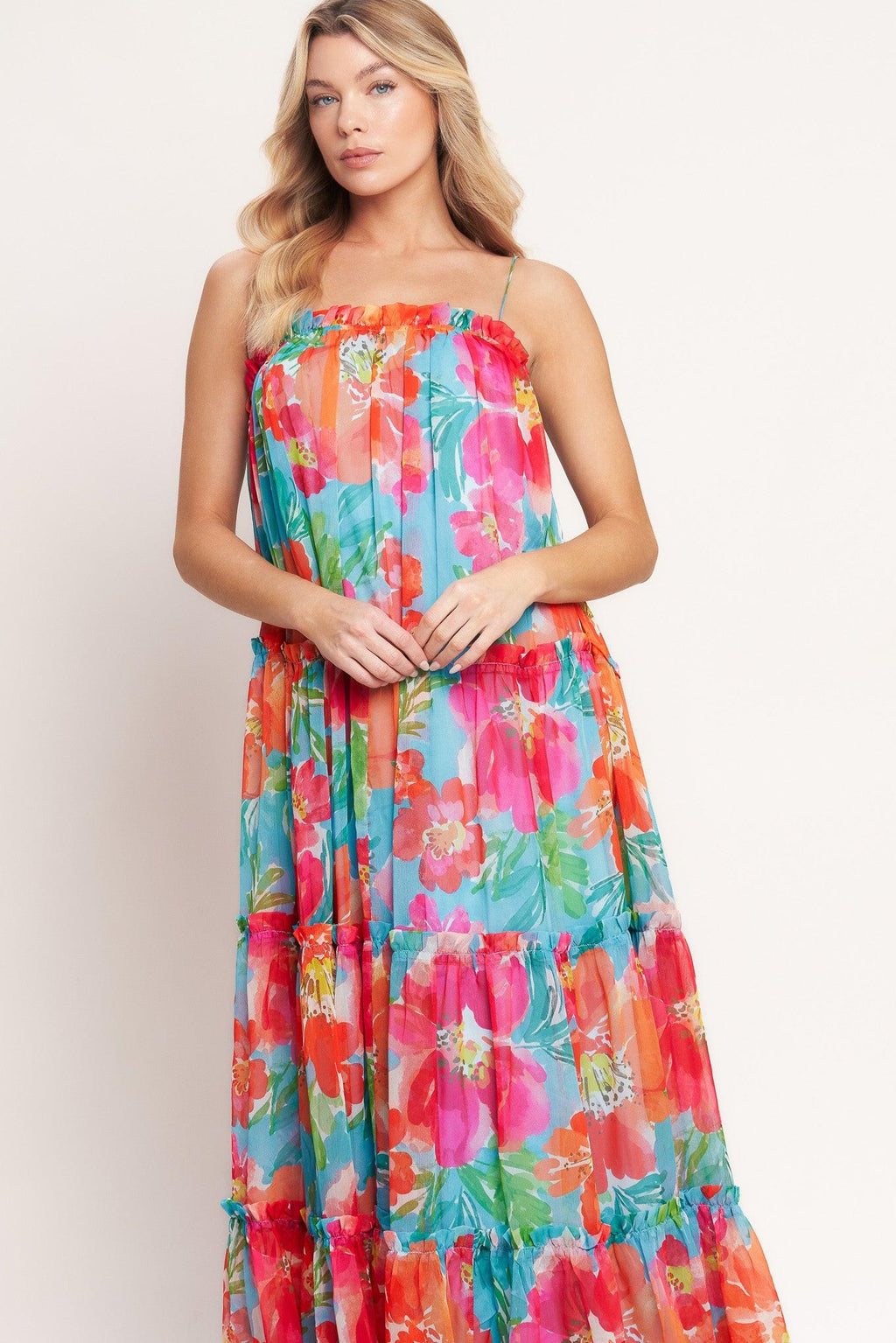 TROPICAL DAYDREAM WOVEN MAXI DRESS Flying Tomato