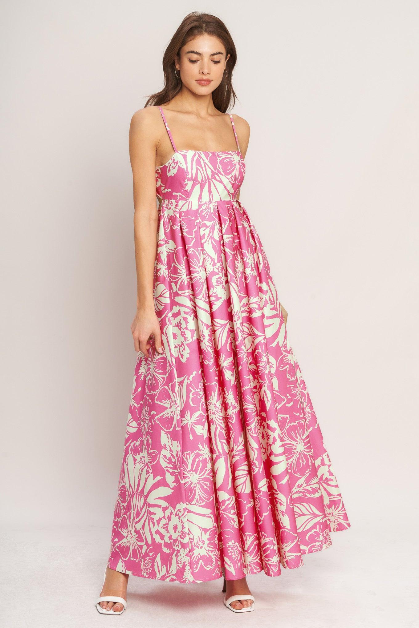 SUMMER HEAT FLORAL WOVEN MAXI DRESS Flying Tomato