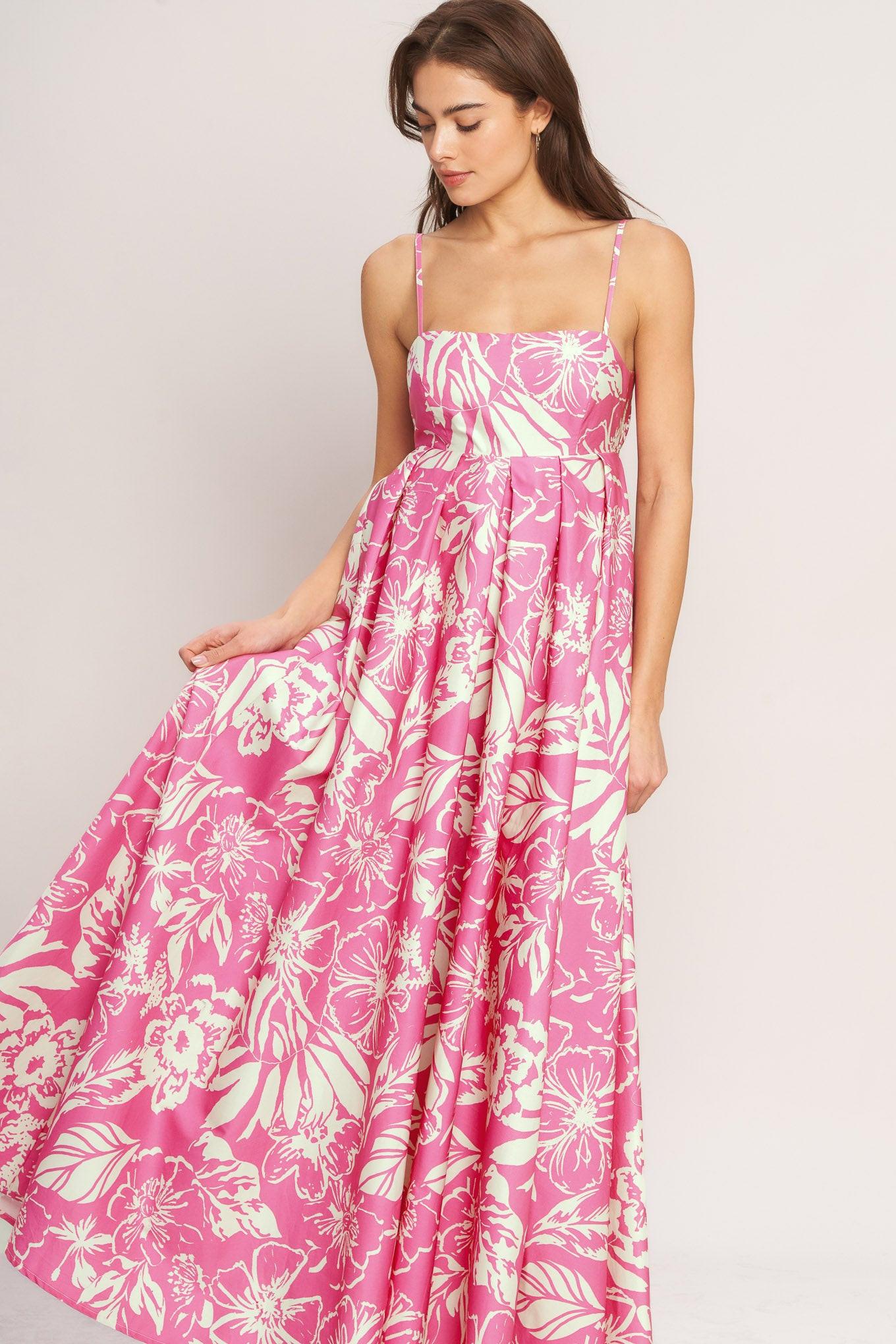 SUMMER HEAT FLORAL WOVEN MAXI DRESS Flying Tomato