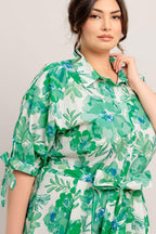 SIMPLY IN BLOOM WOVEN MIDI SHIRT DRESS Flying Tomato