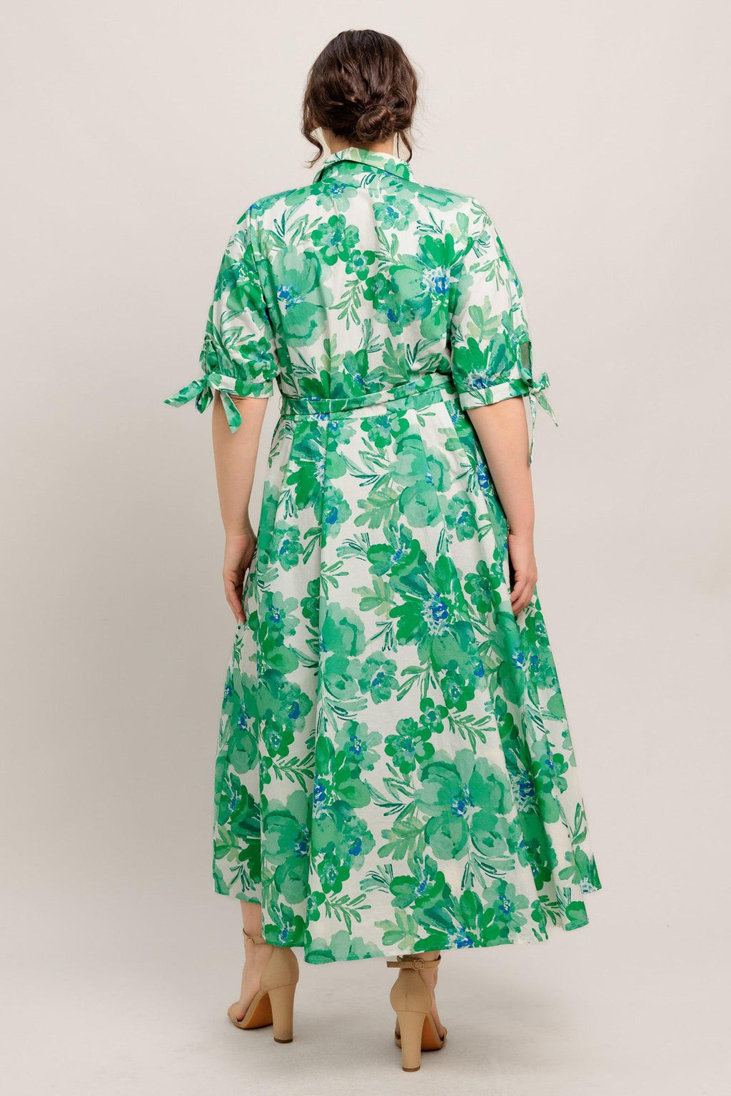 SIMPLY IN BLOOM WOVEN MIDI SHIRT DRESS Flying Tomato