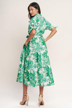 SIMPLY IN BLOOM WOVEN MIDI SHIRT DRESS Flying Tomato