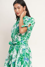 SIMPLY IN BLOOM WOVEN MIDI SHIRT DRESS Flying Tomato