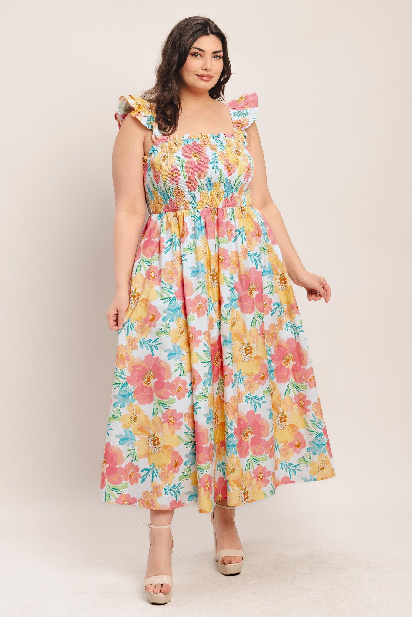 SOFT SUNSHINE WOVEN MIDI DRESS Flying Tomato