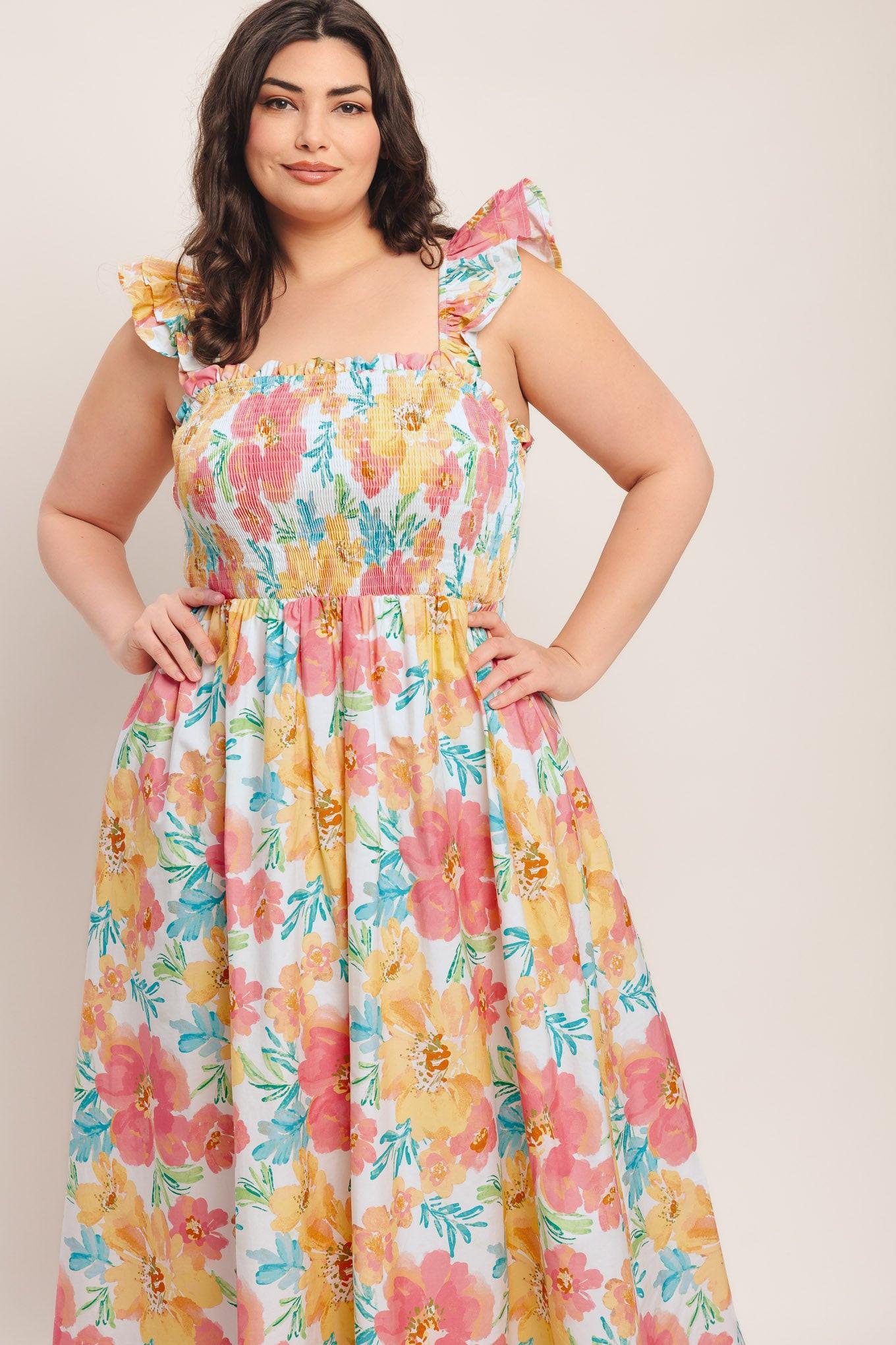SOFT SUNSHINE WOVEN MIDI DRESS Flying Tomato