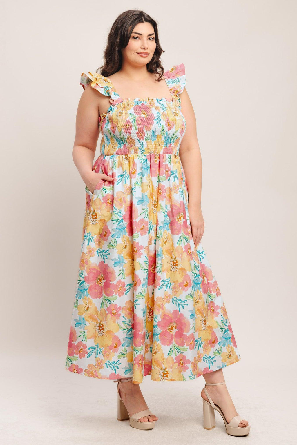 SOFT SUNSHINE WOVEN MIDI DRESS Flying Tomato