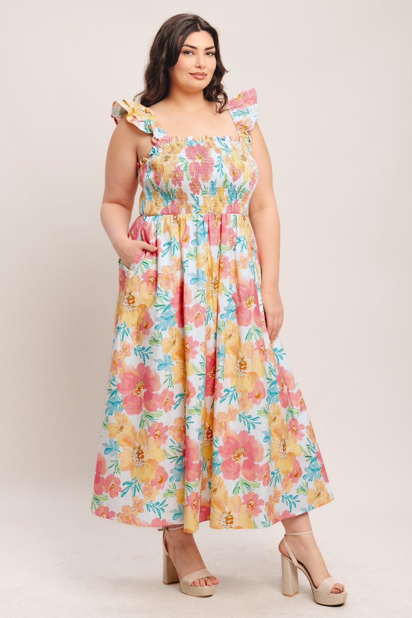 SOFT SUNSHINE WOVEN MIDI DRESS Flying Tomato