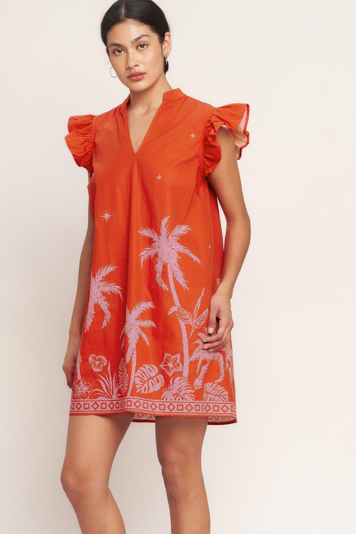 ISLAND STATE OF MIND WOVEN MINI DRESS Flying Tomato
