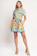 COASTAL MARKET WOVEN MINI DRESS Flying Tomato
