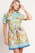 COASTAL MARKET WOVEN MINI DRESS Flying Tomato