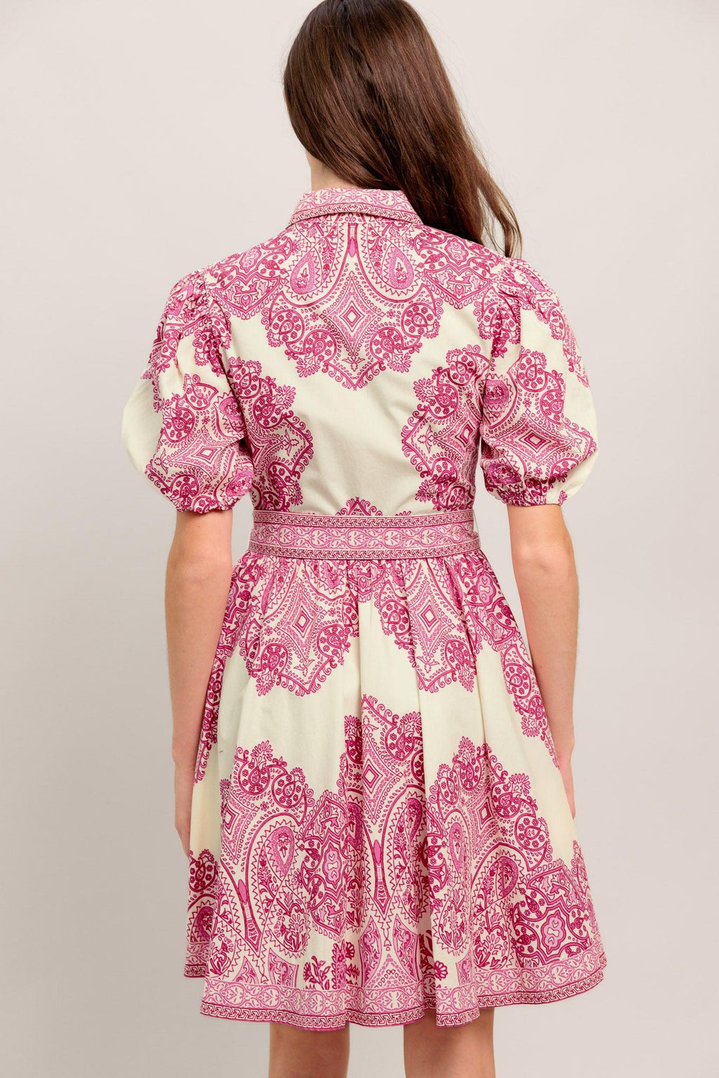 TEA AT NOON PAISLEY WOVEN MINI DRESS Flying Tomato