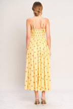 GOLDEN SUMMER POLKA WOVEN MIDI DRESS Flying Tomato
