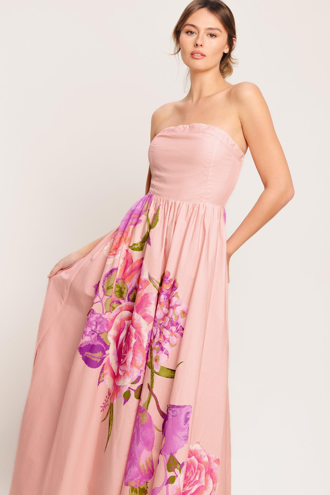 ROSE SERENADE WOVEN MAXI DRESS Flying Tomato