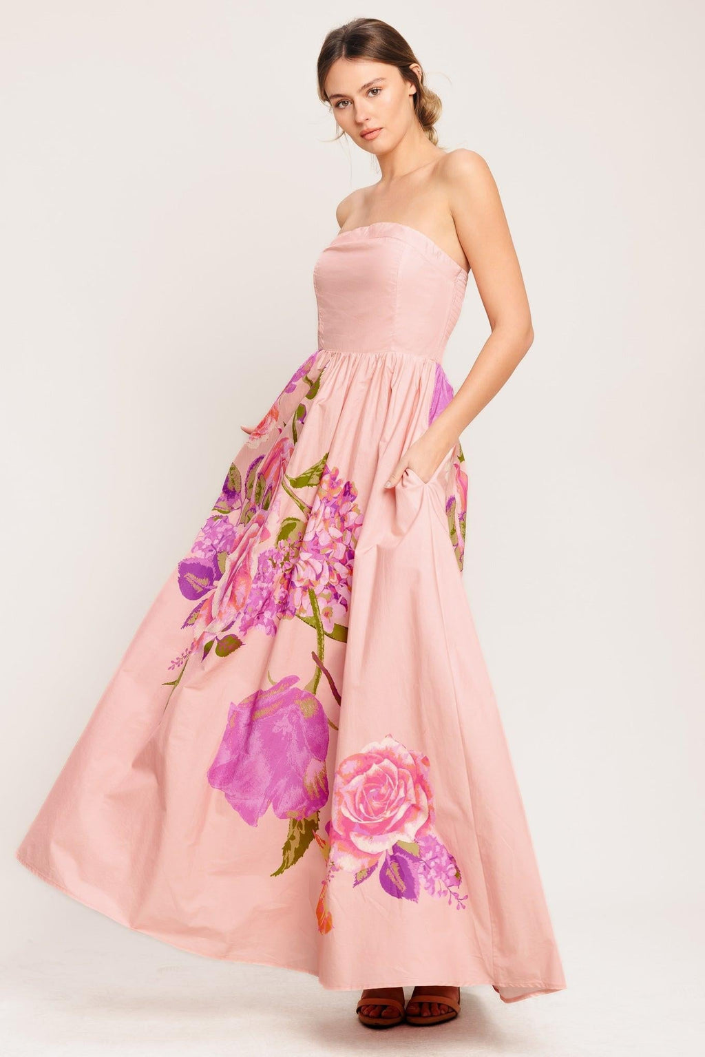 ROSE SERENADE WOVEN MAXI DRESS Flying Tomato