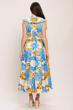 BAROQUE BLOOM WOVEN MIDI DRESS Flying Tomato