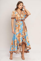 HAVANA HEAT WOVEN HI-LO MIDI DRESS Flying Tomato