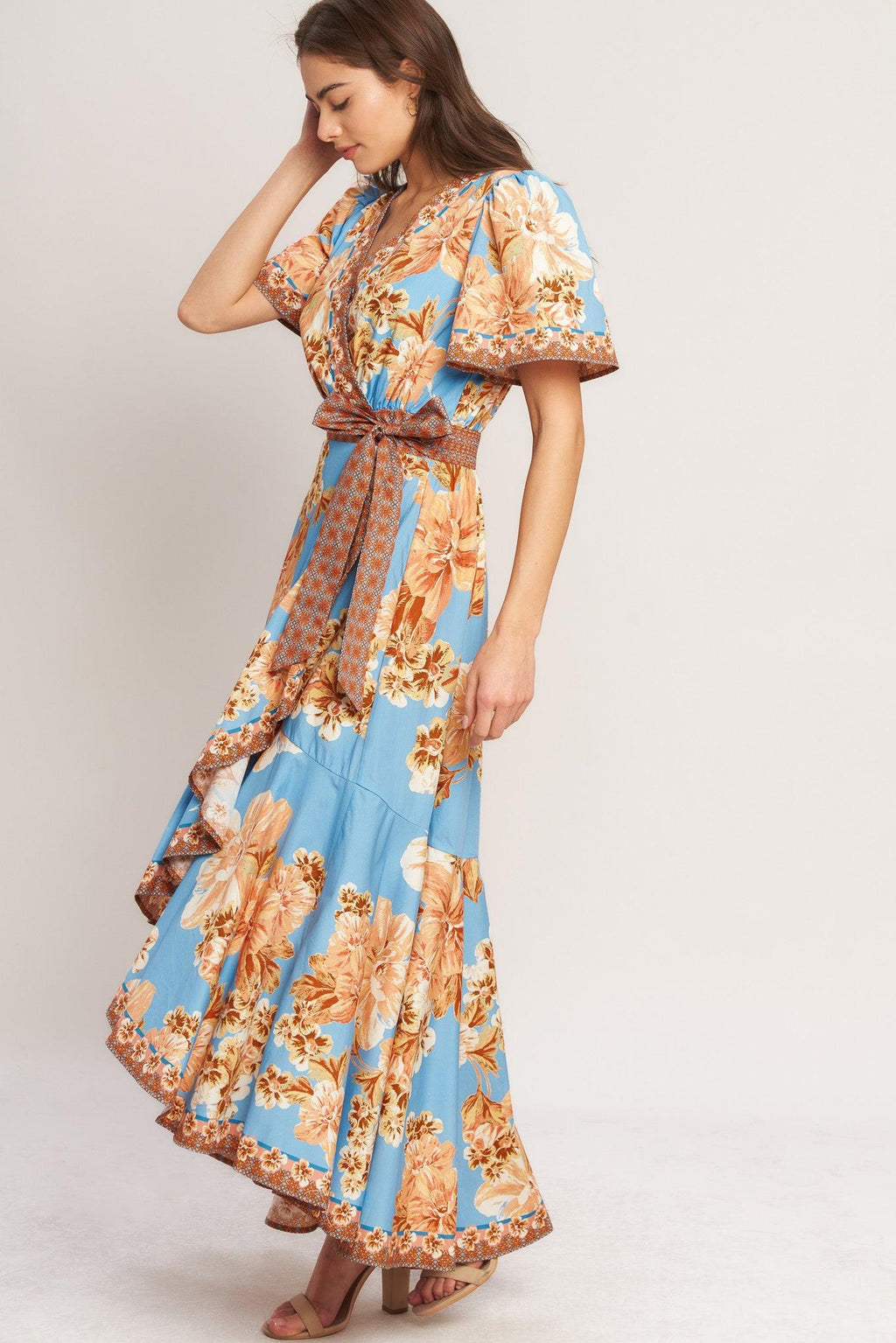 HAVANA HEAT WOVEN HI-LO MIDI DRESS Flying Tomato