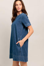 SIMPLY PUT TOGETHER DENIM MINI DRESS Flying Tomato