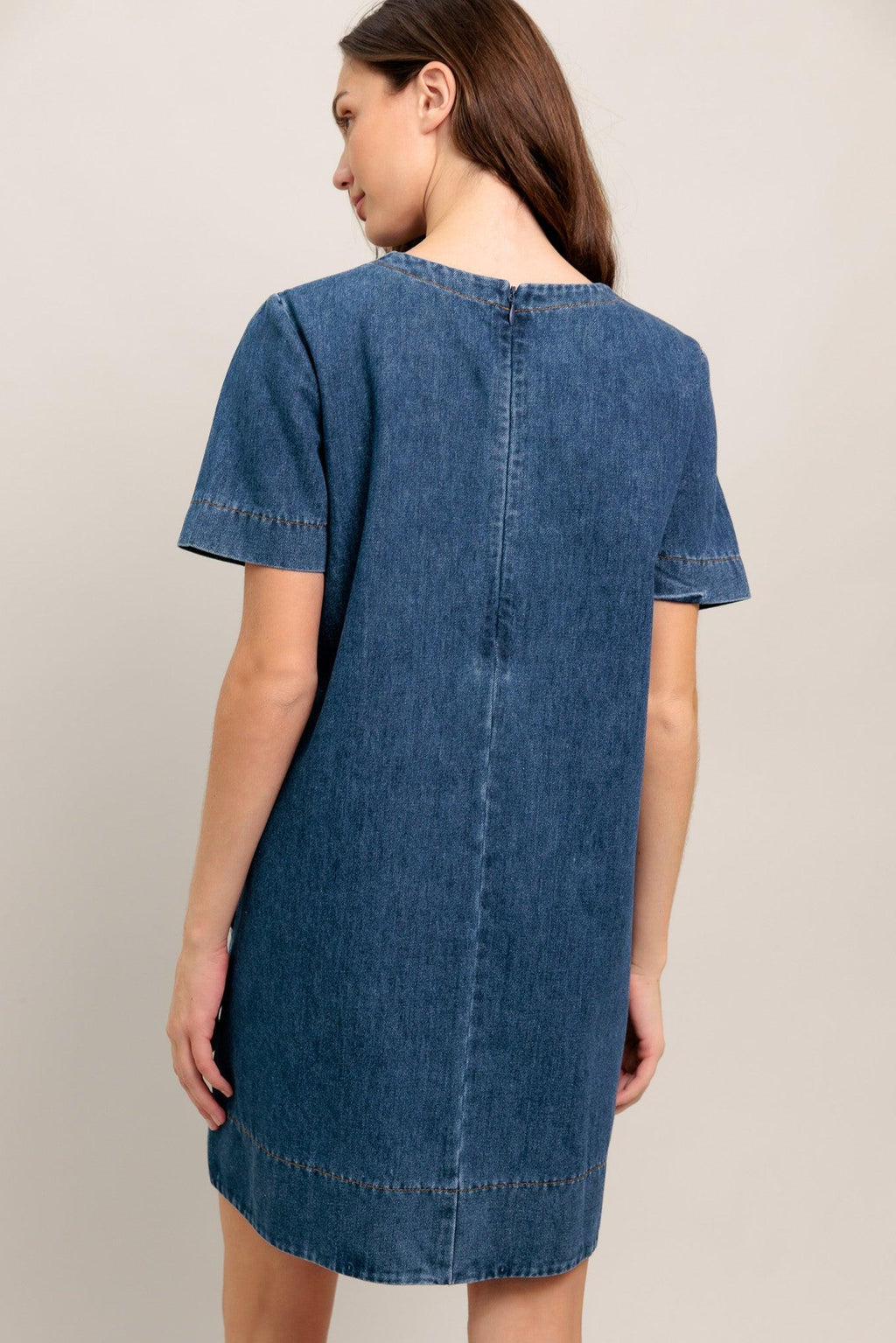 SIMPLY PUT TOGETHER DENIM MINI DRESS Flying Tomato