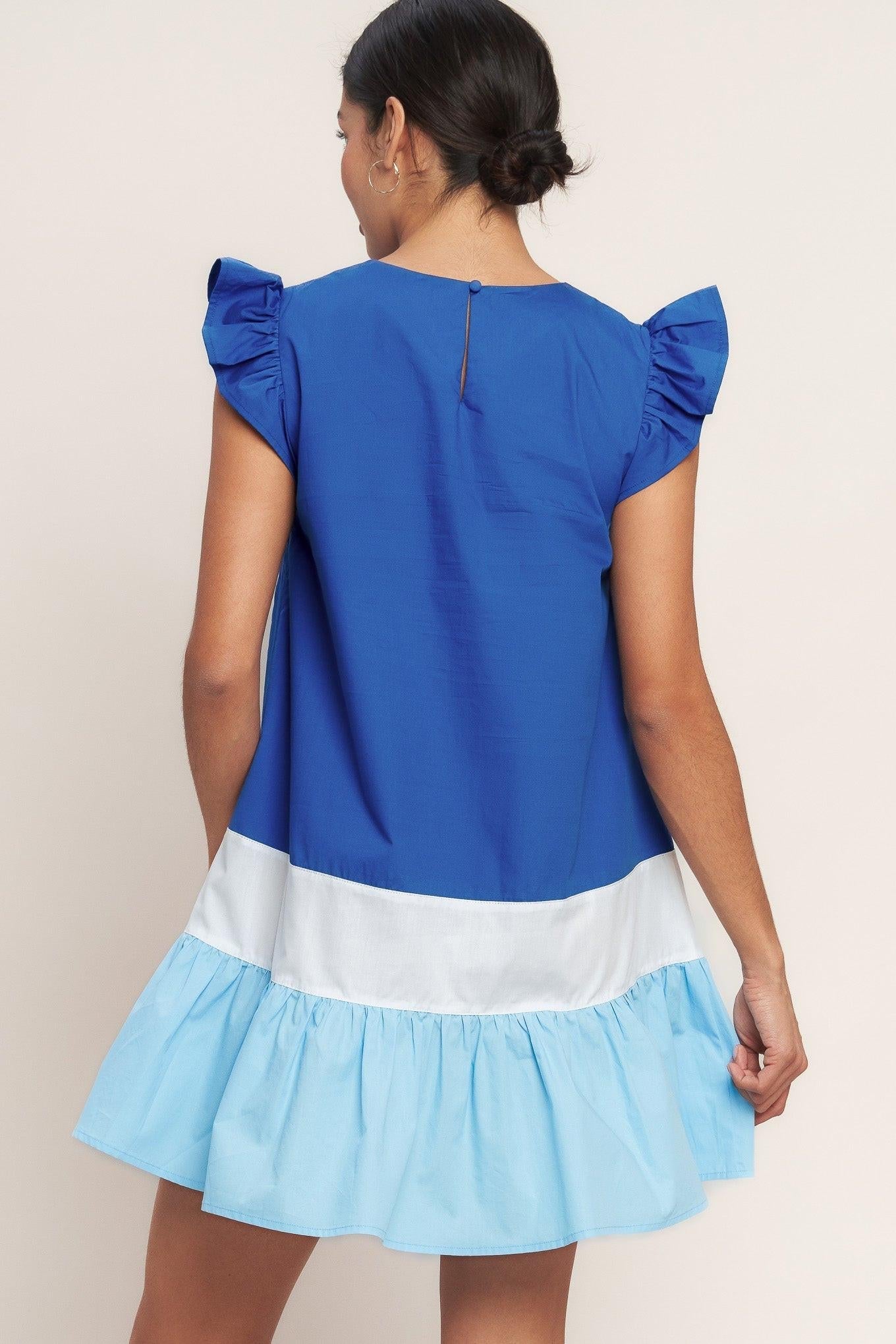 SEASIDE SWEETHEART COLOR BLOCKED MINI DRESS Flying Tomato