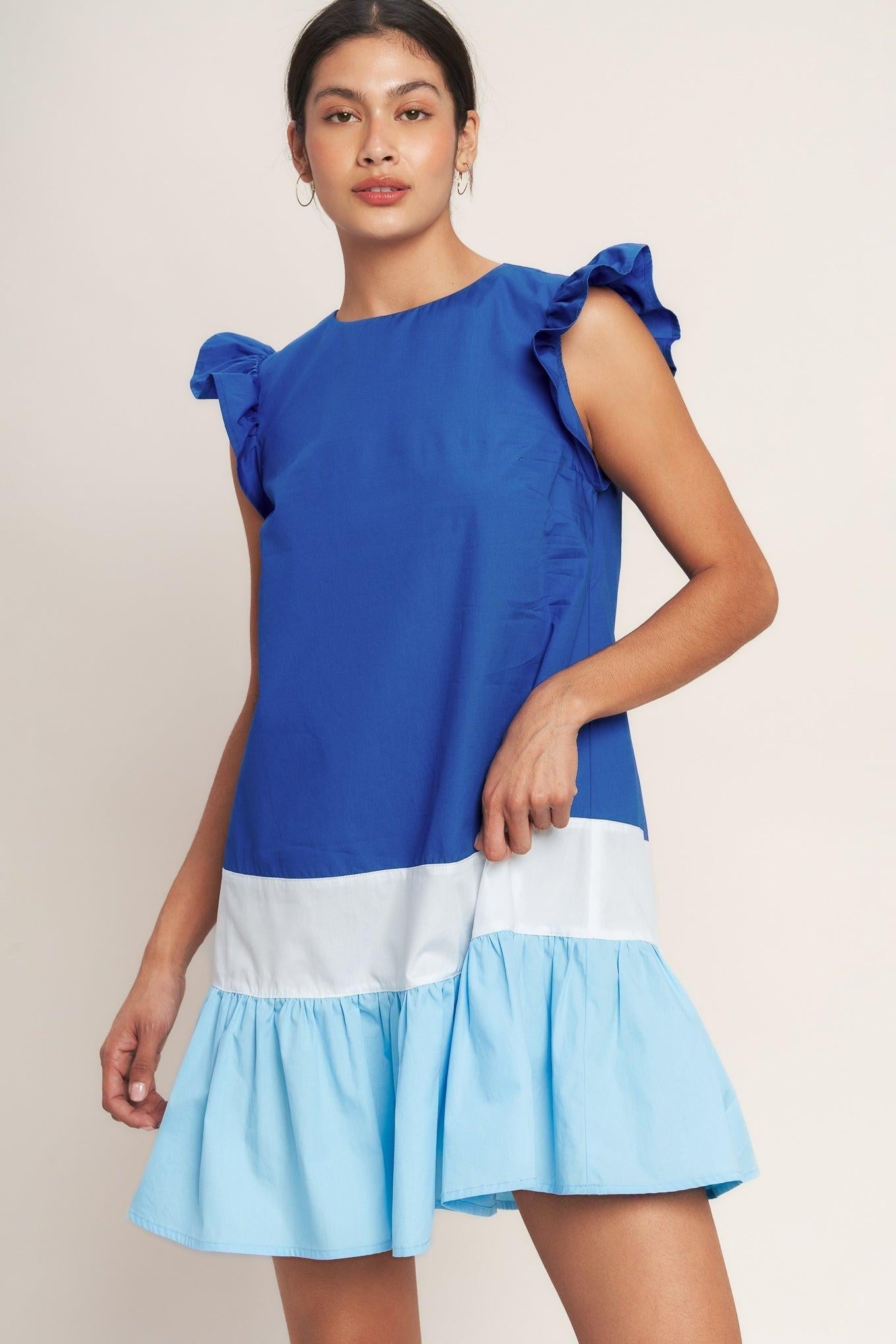 SEASIDE SWEETHEART COLOR BLOCKED MINI DRESS Flying Tomato
