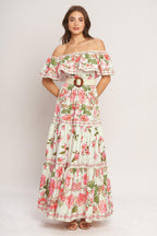 SWEET ESCAPE OFF SHOULDER MAXI DRESS Flying Tomato