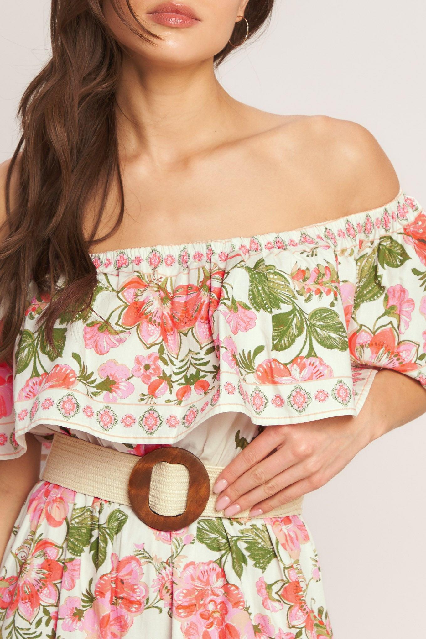 SWEET ESCAPE OFF SHOULDER MAXI DRESS Flying Tomato