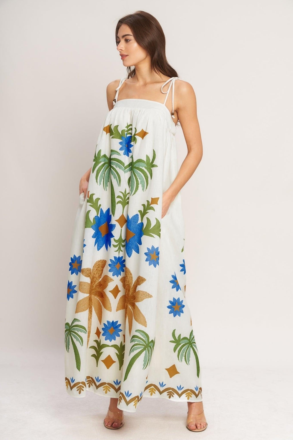 TROPIC ARTE FLOW WOVEN MAXI DRESS Flying Tomato