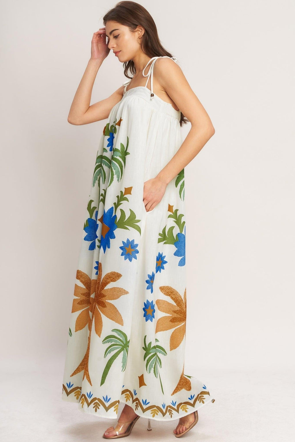 TROPIC ARTE FLOW WOVEN MAXI DRESS Flying Tomato