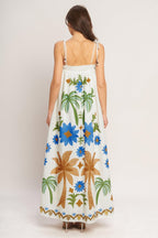 TROPIC ARTE FLOW WOVEN MAXI DRESS Flying Tomato