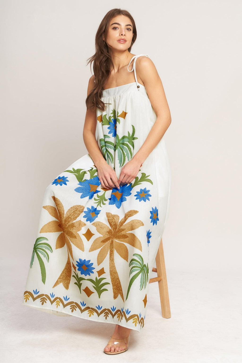 TROPIC ARTE FLOW WOVEN MAXI DRESS Flying Tomato