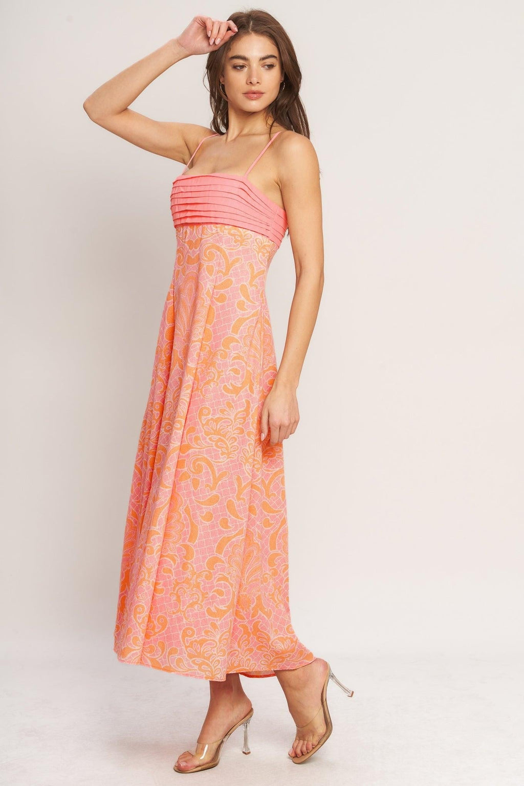 ISLAND SUNSET CHARM WOVEN MIDI DRESS Flying Tomato