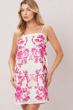 CHIC BLOSSOM WOVEN MINI DRESS Flying Tomato