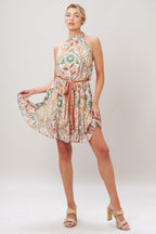 SOFT VOYAGE WOVEN MINI DRESS Flying Tomato