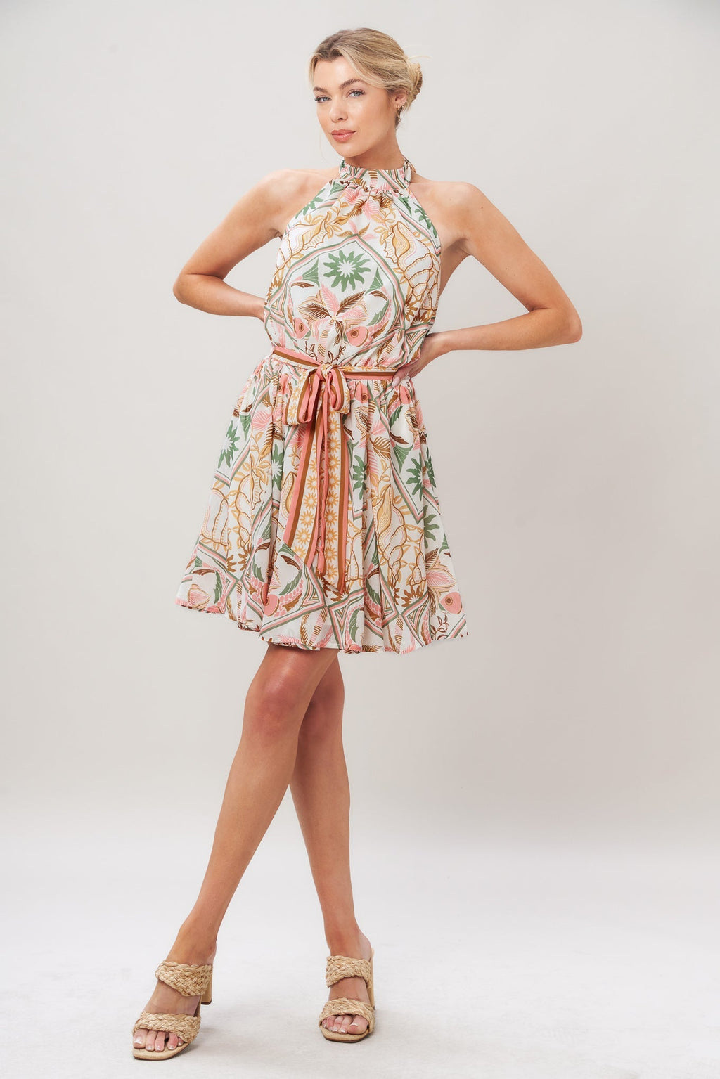 SOFT VOYAGE WOVEN MINI DRESS Flying Tomato