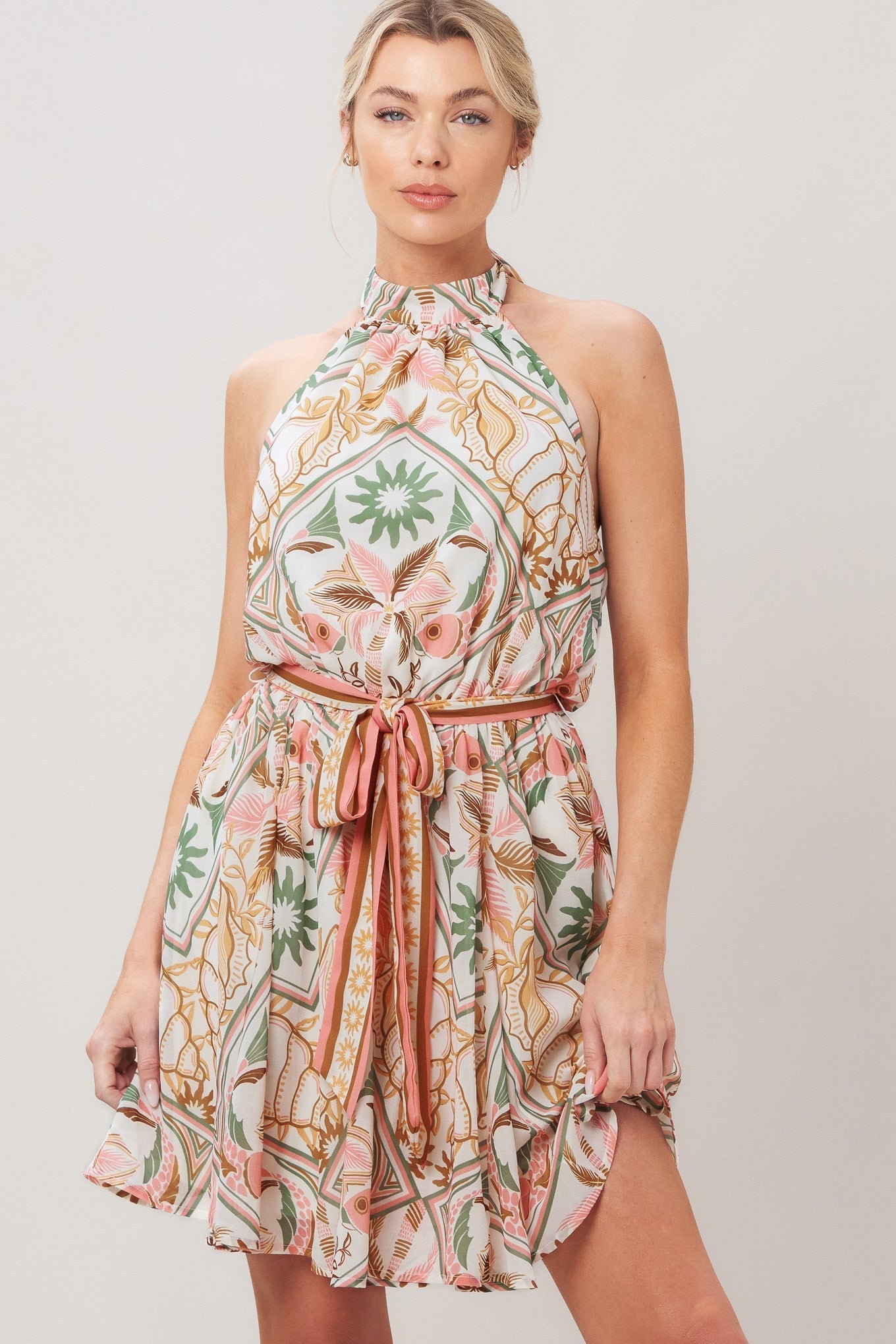 SOFT VOYAGE WOVEN MINI DRESS Flying Tomato