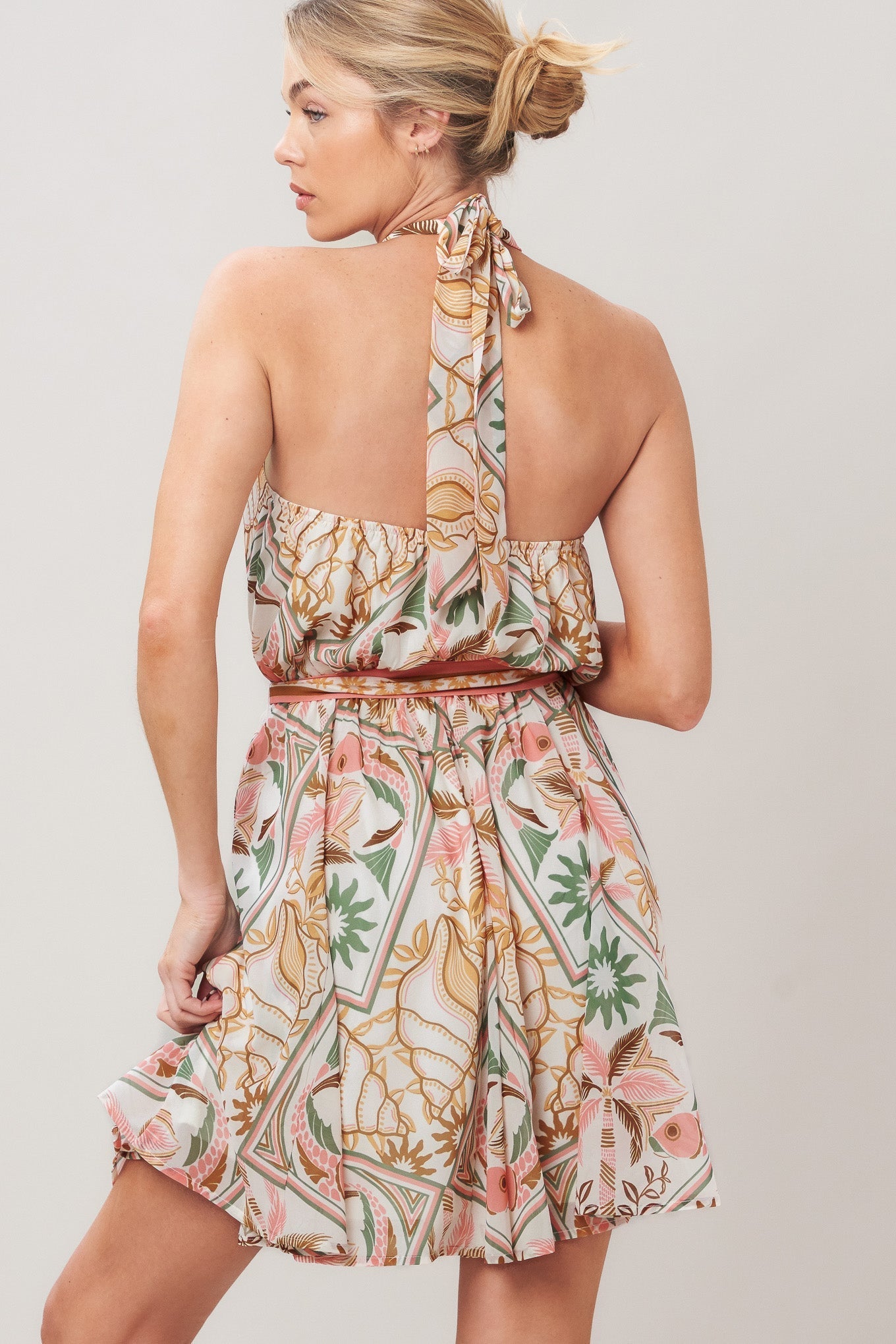 SOFT VOYAGE WOVEN MINI DRESS Flying Tomato