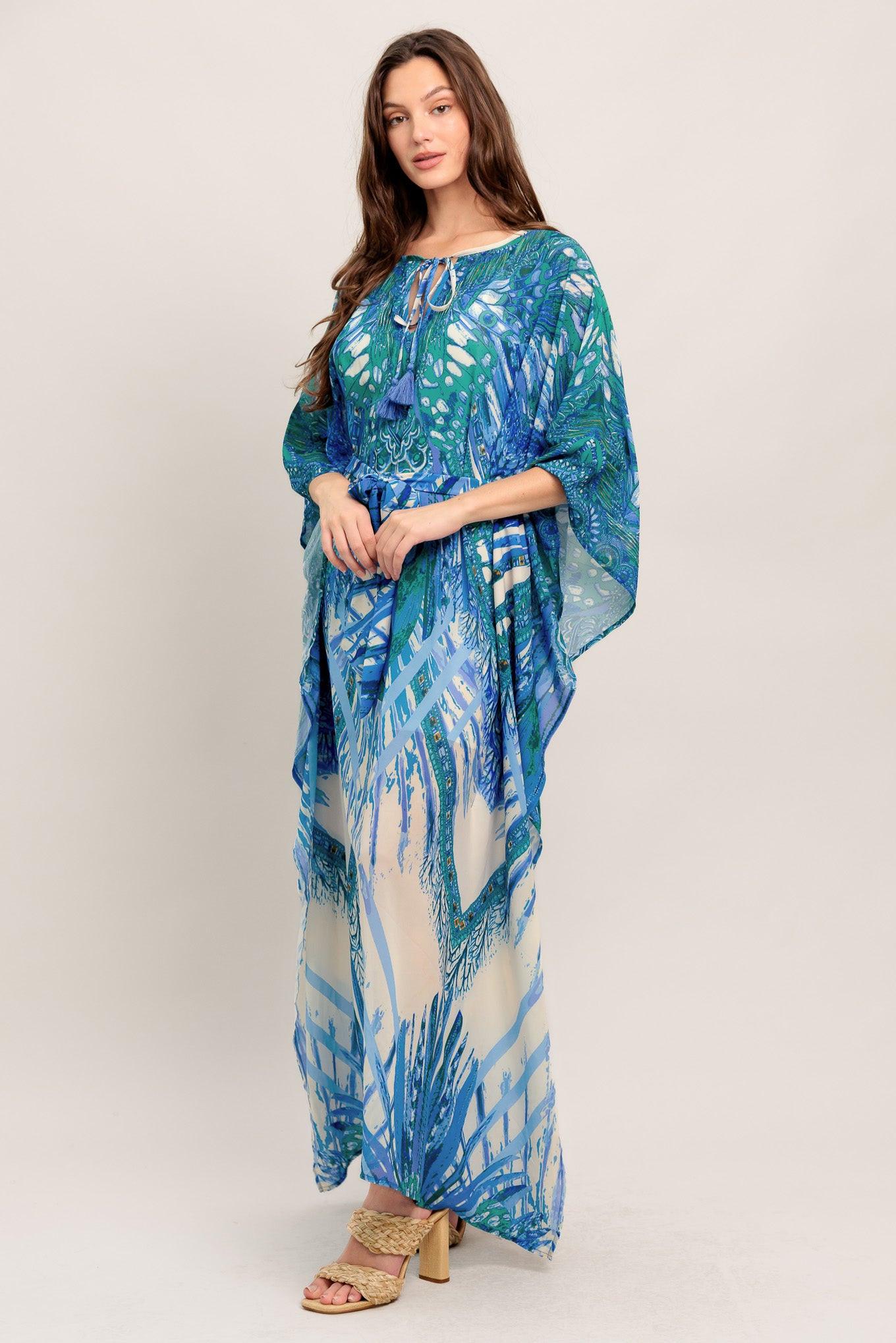 JUST LANDED IN PARADISE WOVEN KAFTAN MAXI DRESS Flying Tomato