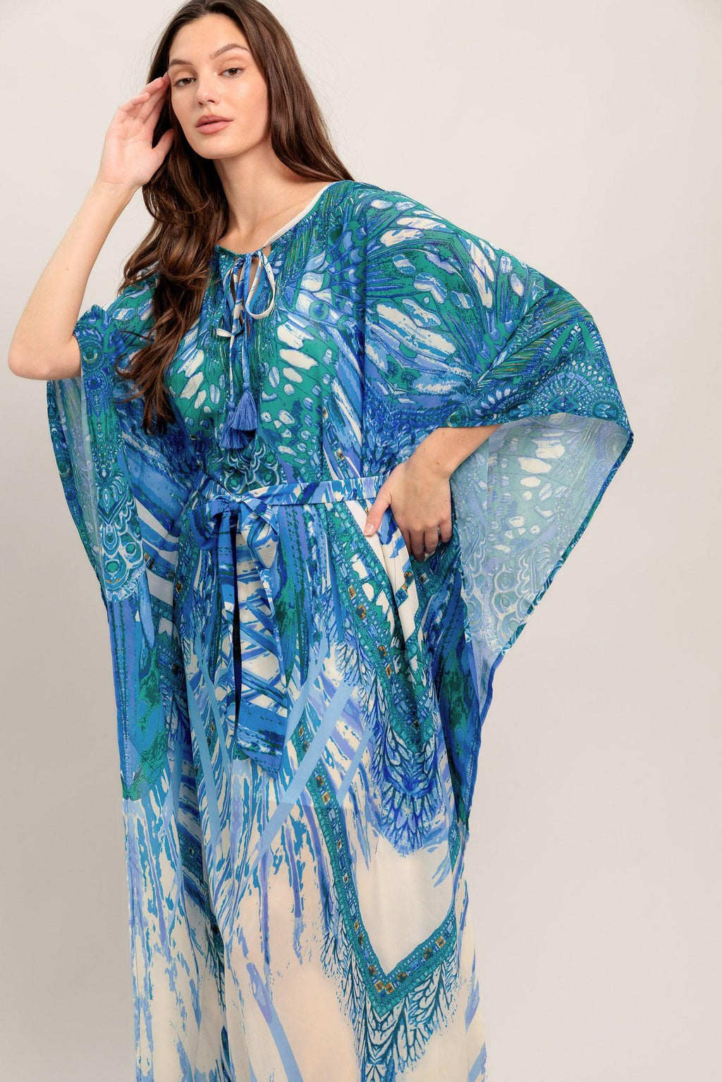 JUST LANDED IN PARADISE WOVEN KAFTAN MAXI DRESS Flying Tomato