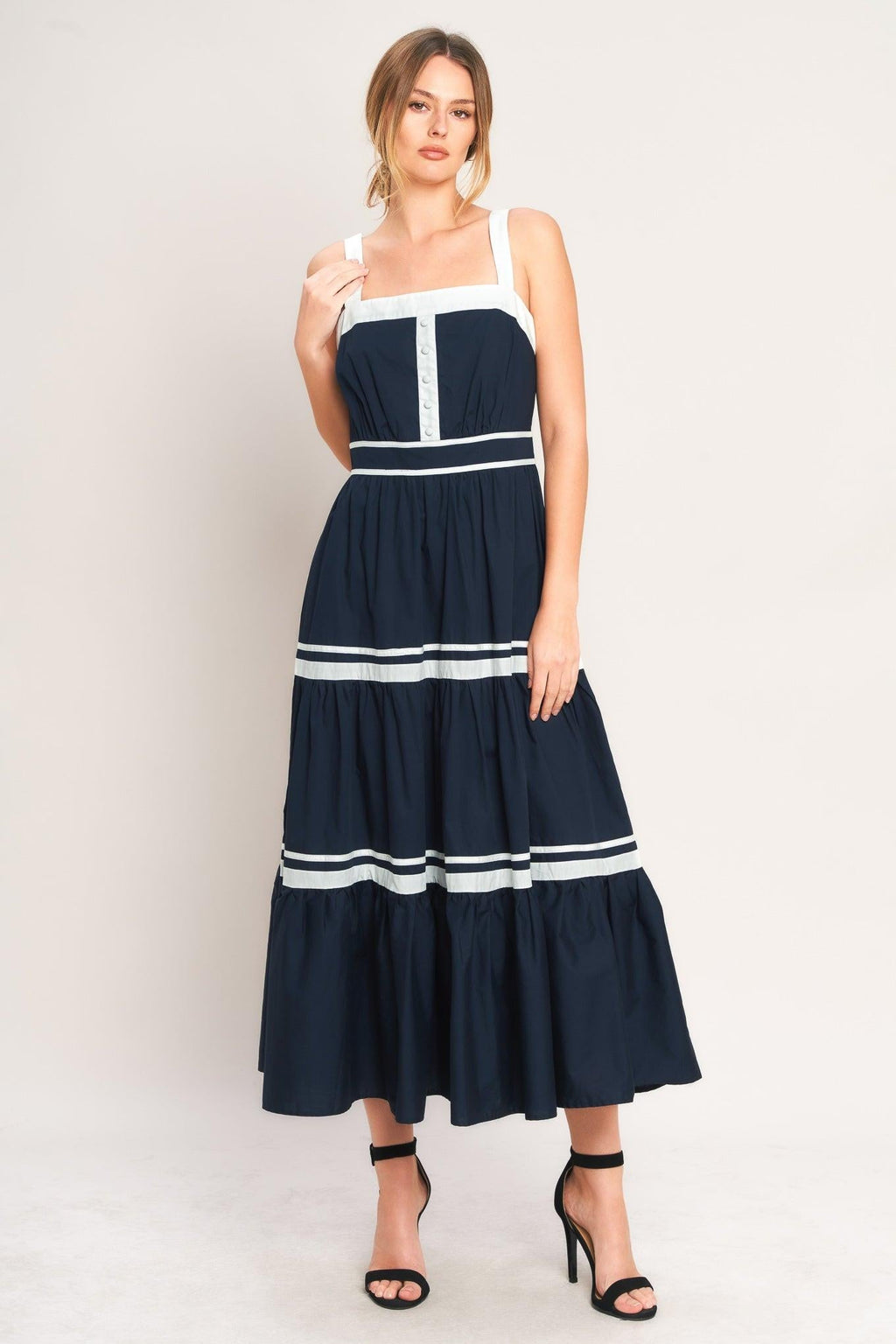 PETAL KISS WOVEN MIDI DRESS Flying Tomato