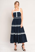 PETAL KISS WOVEN MIDI DRESS Flying Tomato