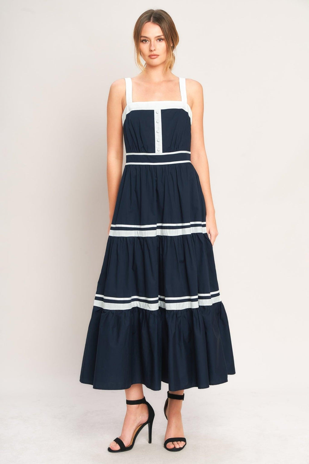 PETAL KISS WOVEN MIDI DRESS Flying Tomato