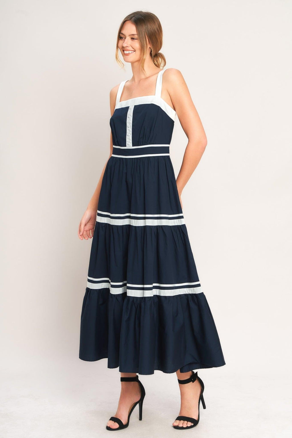 PETAL KISS WOVEN MIDI DRESS Flying Tomato