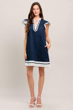 PORTSIDE POLISH WOVEN MINI DRESS Flying Tomato