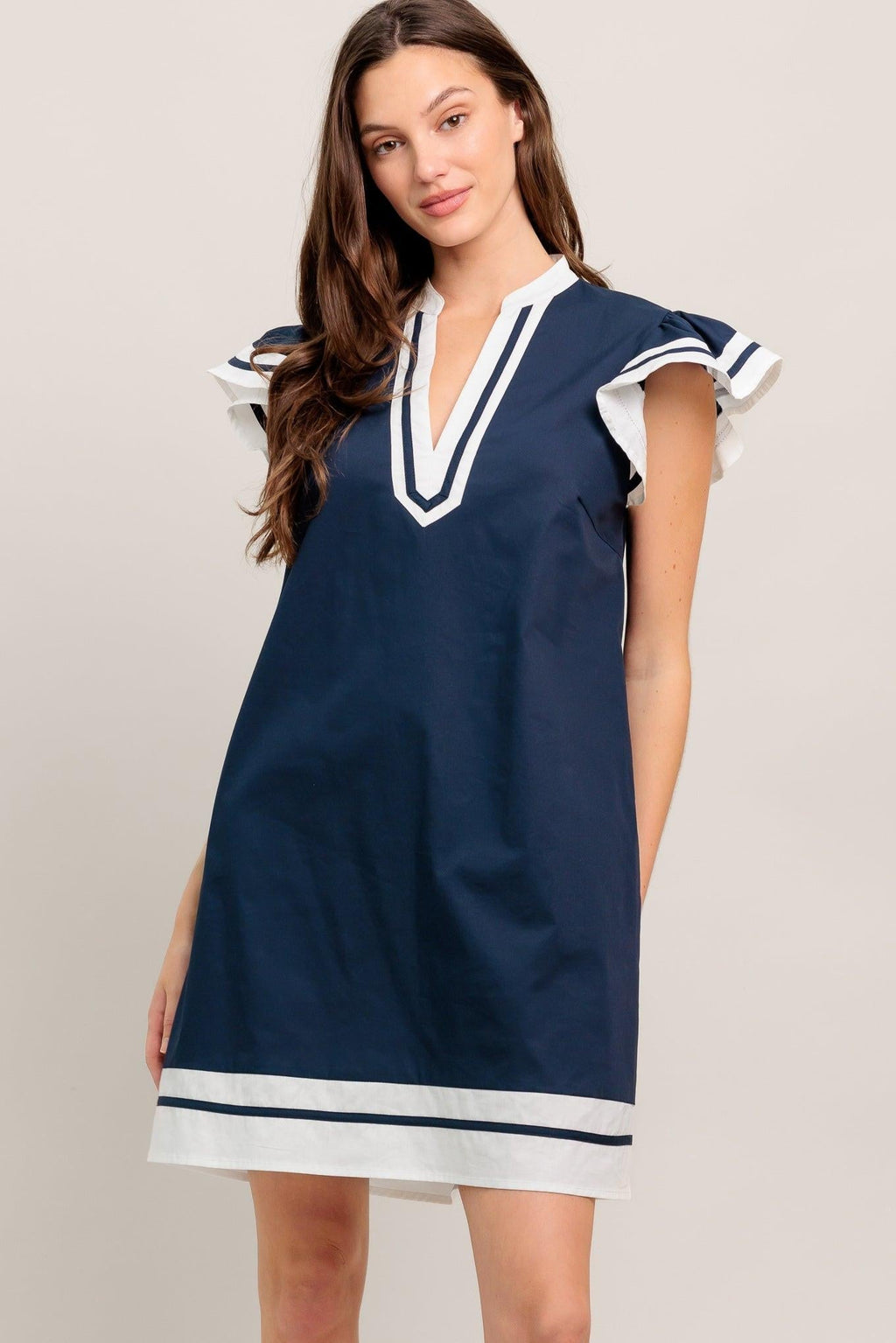 PORTSIDE POLISH WOVEN MINI DRESS Flying Tomato