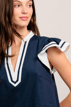 PORTSIDE POLISH WOVEN MINI DRESS Flying Tomato