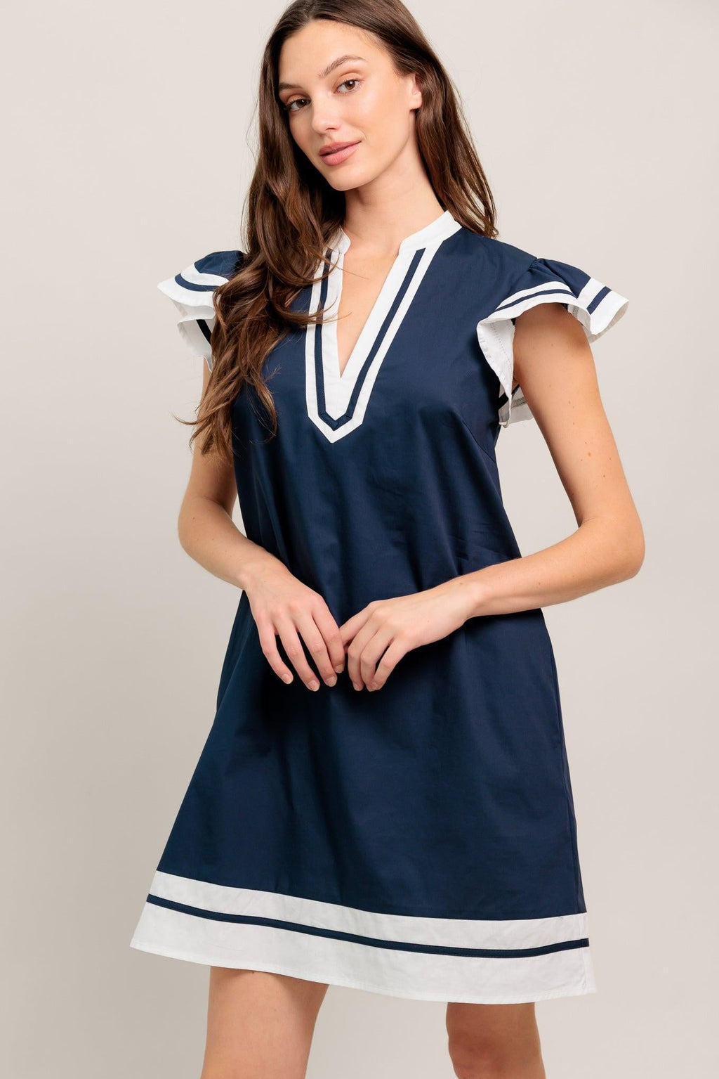 PORTSIDE POLISH WOVEN MINI DRESS Flying Tomato